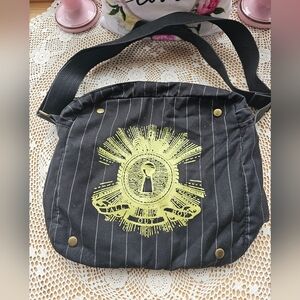 Fall Out Boy Crossbody Messenger Concert Bag Keyhole Stripe Fabric Design